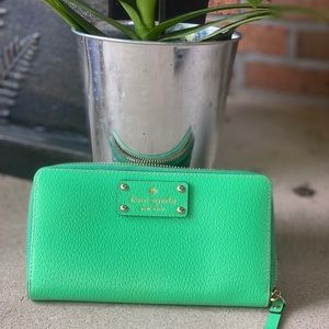 Bright green Kate Spade Wallet